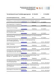 Terminübersicht zum Fortbildungsprogramm 01.10.2010 ... - NSI