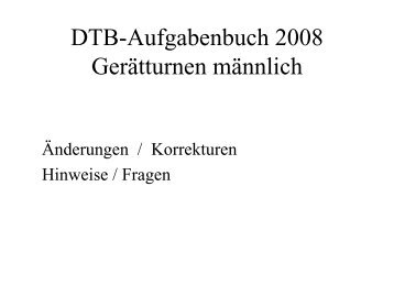 DTB-Aufgabenbuch 2008 Gerätturnen männlich - NTB