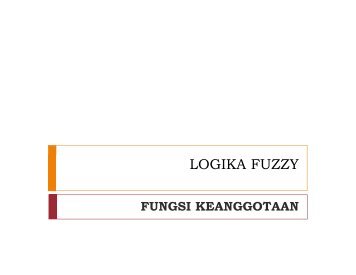 3. Fungsi Keanggotaan