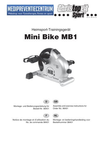 Christopeit stoelfiets MB1 minibike duotrainer - Medipreventiecentrum