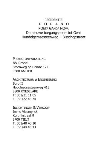 POGANO 07.02 KLANTENLASTENBOEK index F - Immo Vlaemynck