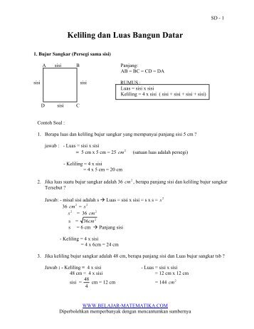 Keliling dan Luas Bangun Datar - Belajar Matematika