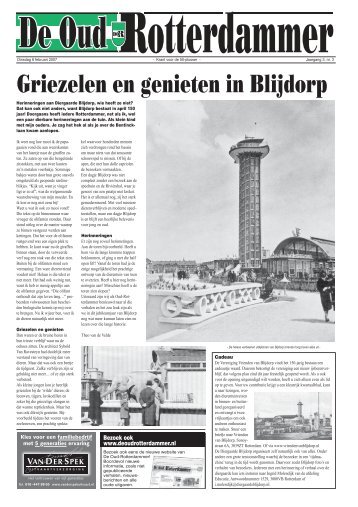 Griezelen en genieten in Blijdorp - De Oud Rotterdammer