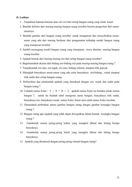 Geometri Datar dan Ruang - MGMP Matematika Satap Malang