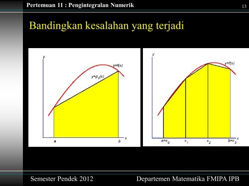 Pertemuan 11 : Pengintegralan Numerik - Matematika IPB