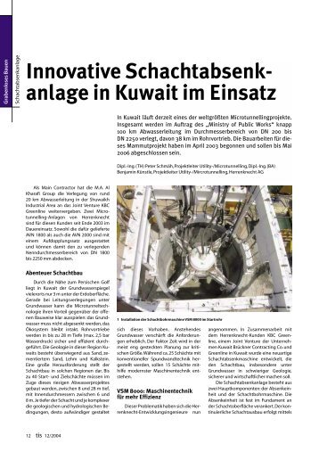 Innovative Schachtabsenk- anlage in Kuwait im ... - Nodig-Bau.de
