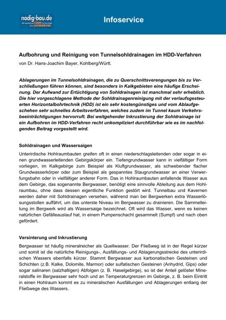 Infoservice - Nodig-Bau.de