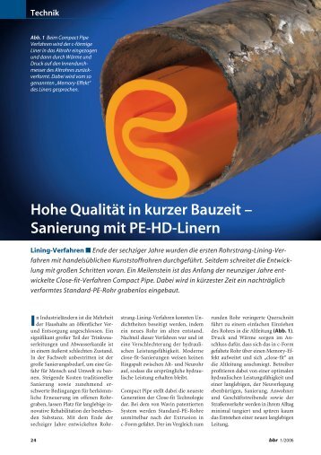 Sanierung mit PE-HD-Linern - Nodig-Bau.de