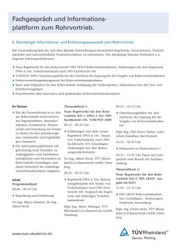 6 Nürnberger Erfahrungsaustausch Rohrvortrieb - Nodig-Bau.de