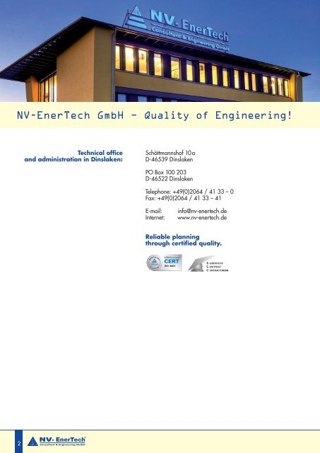Reference list brochure - NV-EnerTech GmbH