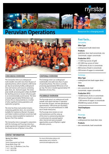 Peruvian operations - Nyrstar