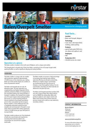 Balen/Overpelt Smelter - Nyrstar