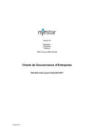 Charte de Gouvernance d'Entreprise - Nyrstar