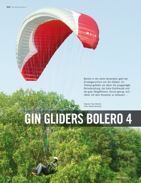 GIN Bolero 4 im Test - OASE Flugschule Peter Geg GmbH