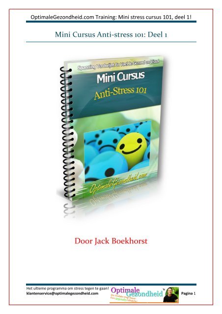 OptimaleGezondheid.com Training: Mini stress cursus 101, deel