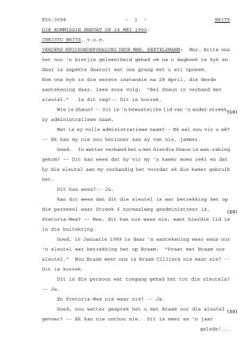 (10) (20) (30) K50.0098 - 1 - Historical Papers - University of the ...