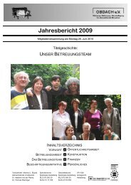 Jahresbericht 2009 - Obdach e.V.