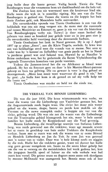 Die Voortrekker Bennie Liebenberg - Afrikanergeskiedenis