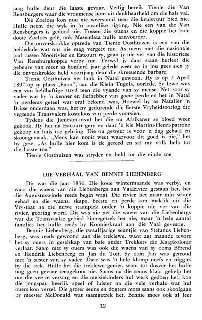 Die Voortrekker Bennie Liebenberg - Afrikanergeskiedenis