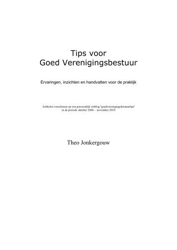 Tips voor Goed Verenigingsbestuur - Koninklijke Van Gorcum