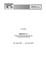 20 Jahre OBDACH e.V. Festschrift 2007