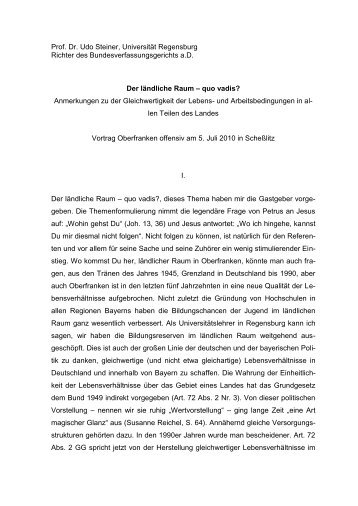 Statement Prof. Dr. Udo Steiner, Bundesverfassungsrichter a.D.