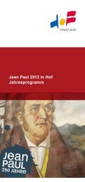 Jean Paul 2013 in Hof Jahresprogramm