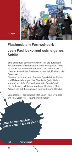 Jean Paul 2013 in Hof Jahresprogramm