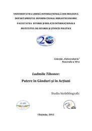 Publicaţiile Facultăţii de Psihologie şi Asistenţă Socială - DIB ULIM