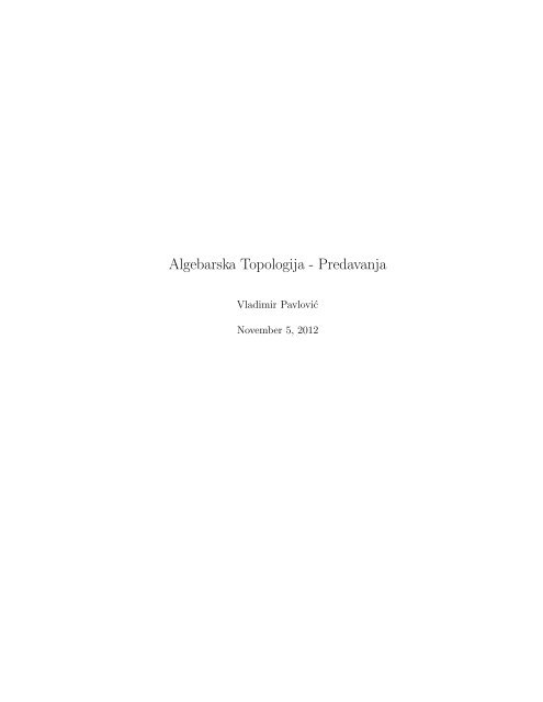 Predavanja iz predmeta Algebarska topologija - Prirodno