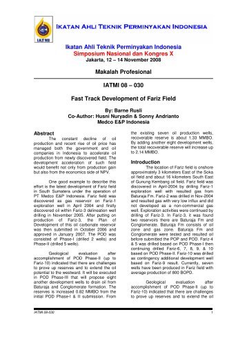 Ikatan Ahli Teknik Perminyakan Indonesia Simposium ... - IATMI