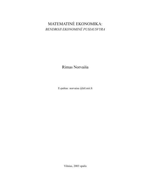 Matematinė ekonomika