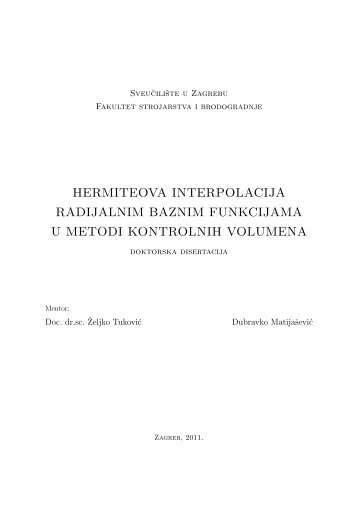 hermiteova interpolacija radijalnim baznim funkcijama u ... - Fsb