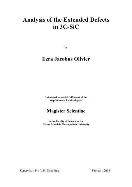 Analysis of the extended defects in 3C-SiC.pdf - Nelson Mandela ...