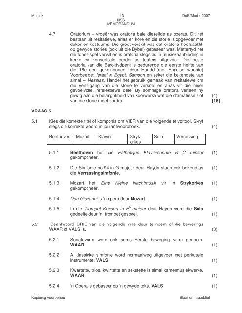 Modelvraestel Memorandum Afrikaans Gr11-2007 - Curriculum