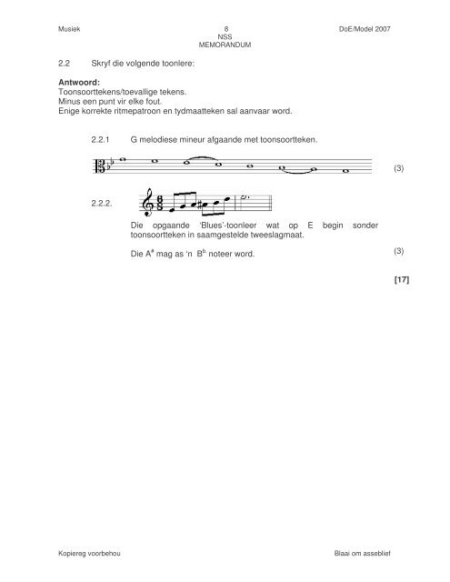 Modelvraestel Memorandum Afrikaans Gr11-2007 - Curriculum