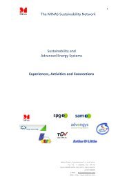 The MINAS Sustainability Network Sustainability and ... - Advengys