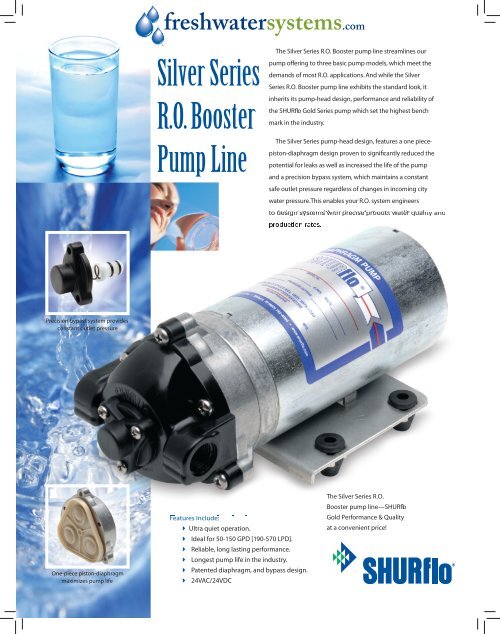 Silver Series R.O. Booster Pump Line - Fresh Water Systems