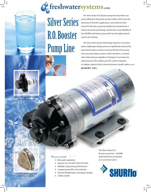 Silver Series R.O. Booster Pump Line Fresh Water Systems