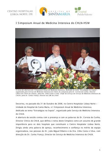 I Simposium Anual de Medicina Intensiva do CHLN-HSM