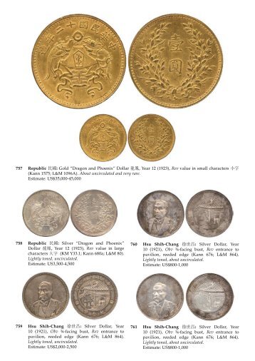 758 Republic 民國: Silver “Dragon and Phoenix” Dollar ... - Baldwin's