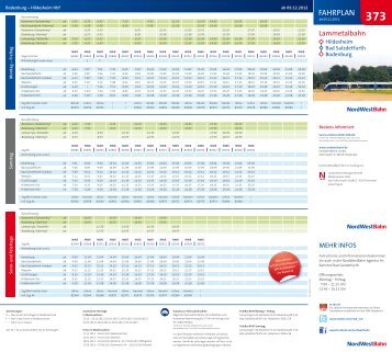 Fahrplan herunterladen - NordWestBahn