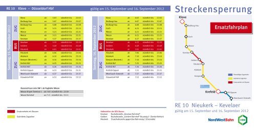 Der Fahrplan steht hier als Download - NordWestBahn