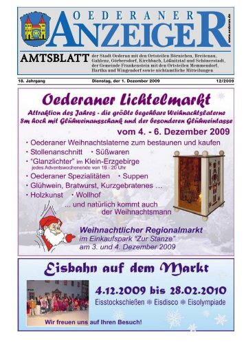 18. Jahrgang 12/2009 Dienstag, der 1. Dezember ... - Stadt Oederan