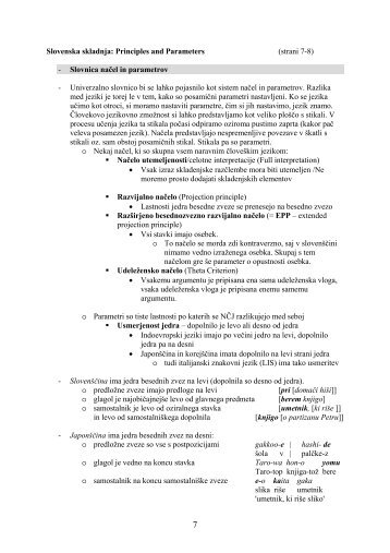 Slovnica načel in parametrov