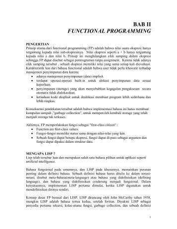 BAB II FUNCTIONAL PROGRAMMING