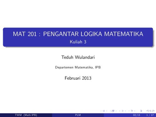 2013 Kuliah 3 Pdf Matematika Ipb