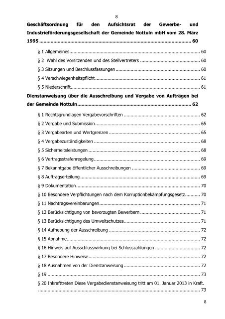 Verwaltungsgebührensatzung der Gemeinde Nottuln vom 18