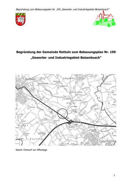 Begründung der Gemeinde Nottuln zum Bebauungsplan Nr. 109