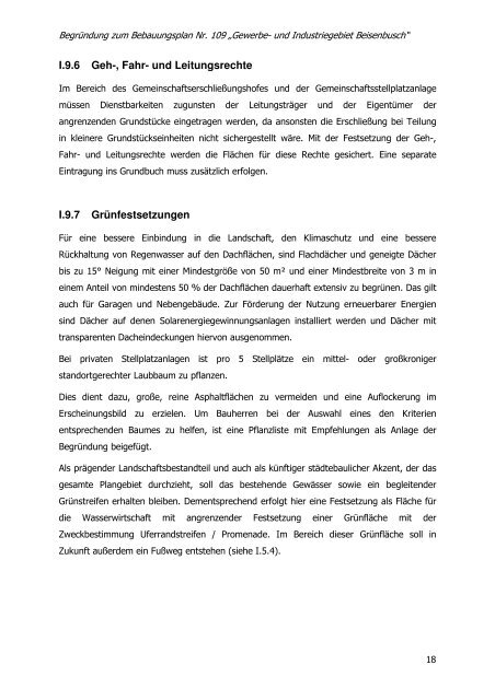 Begründung der Gemeinde Nottuln zum Bebauungsplan Nr. 109